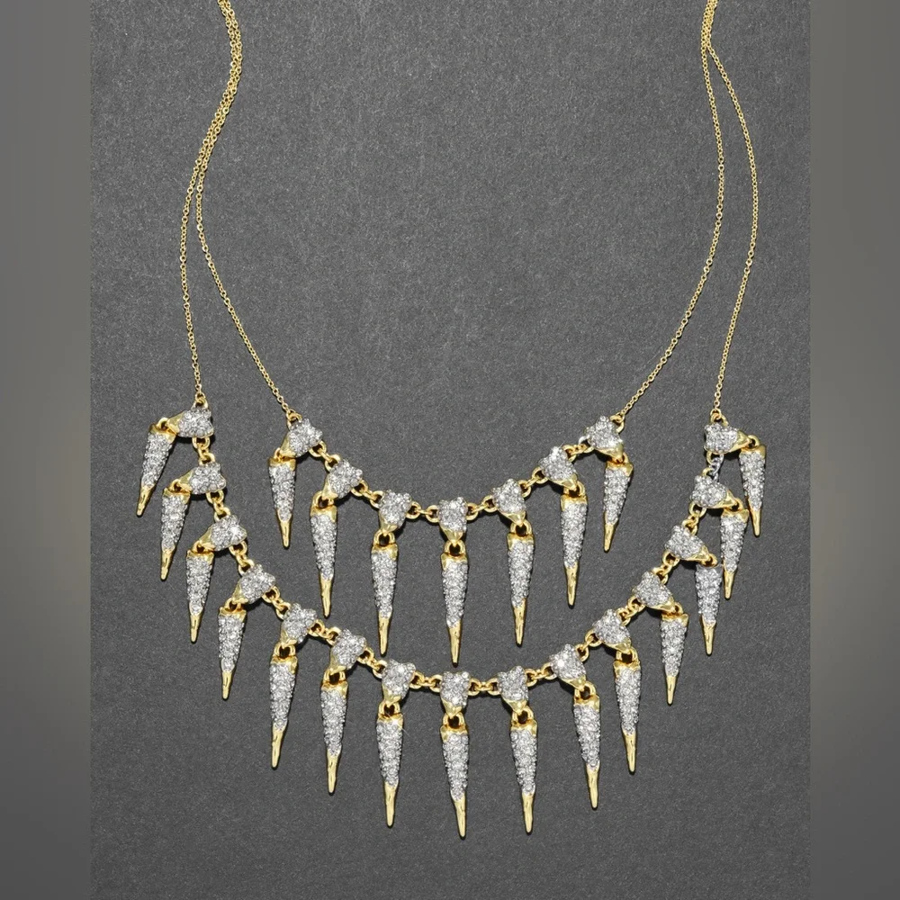 ALEXIS BITTAR • Solanales Crystal Spear Layered Fringe Necklace